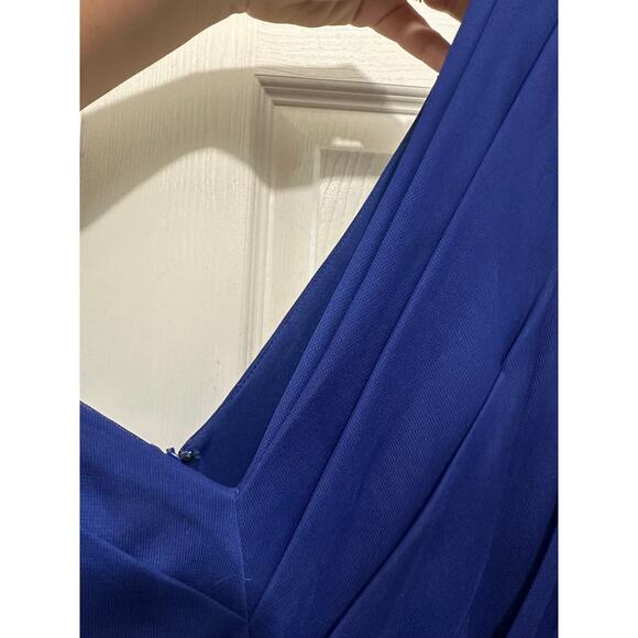 David’s Bridal Cobalt Blue Rhinestone Waist Bridesmaid Formal Dress 10 L W11092 - Picture 10 of 16